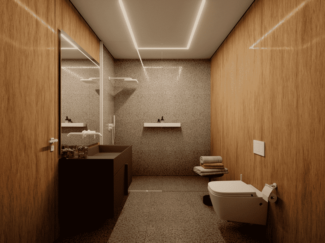 Projeto de arquitetura de banheiro