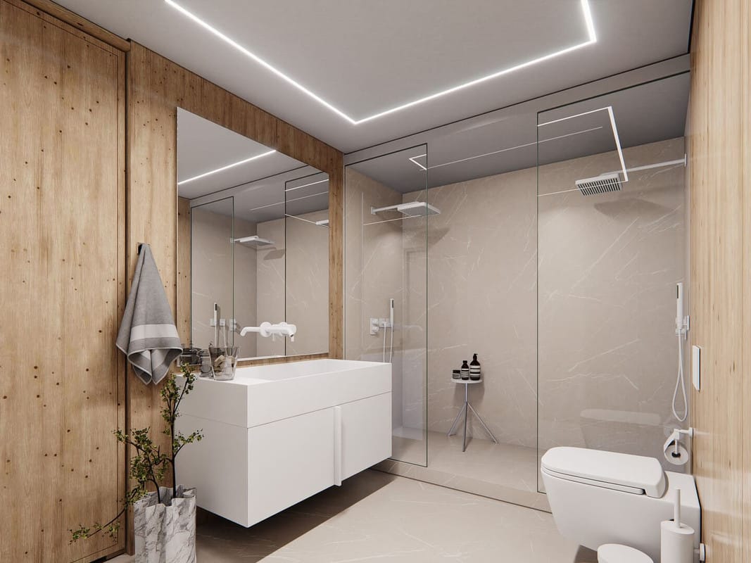 Projeto de arquitetura de banheiro