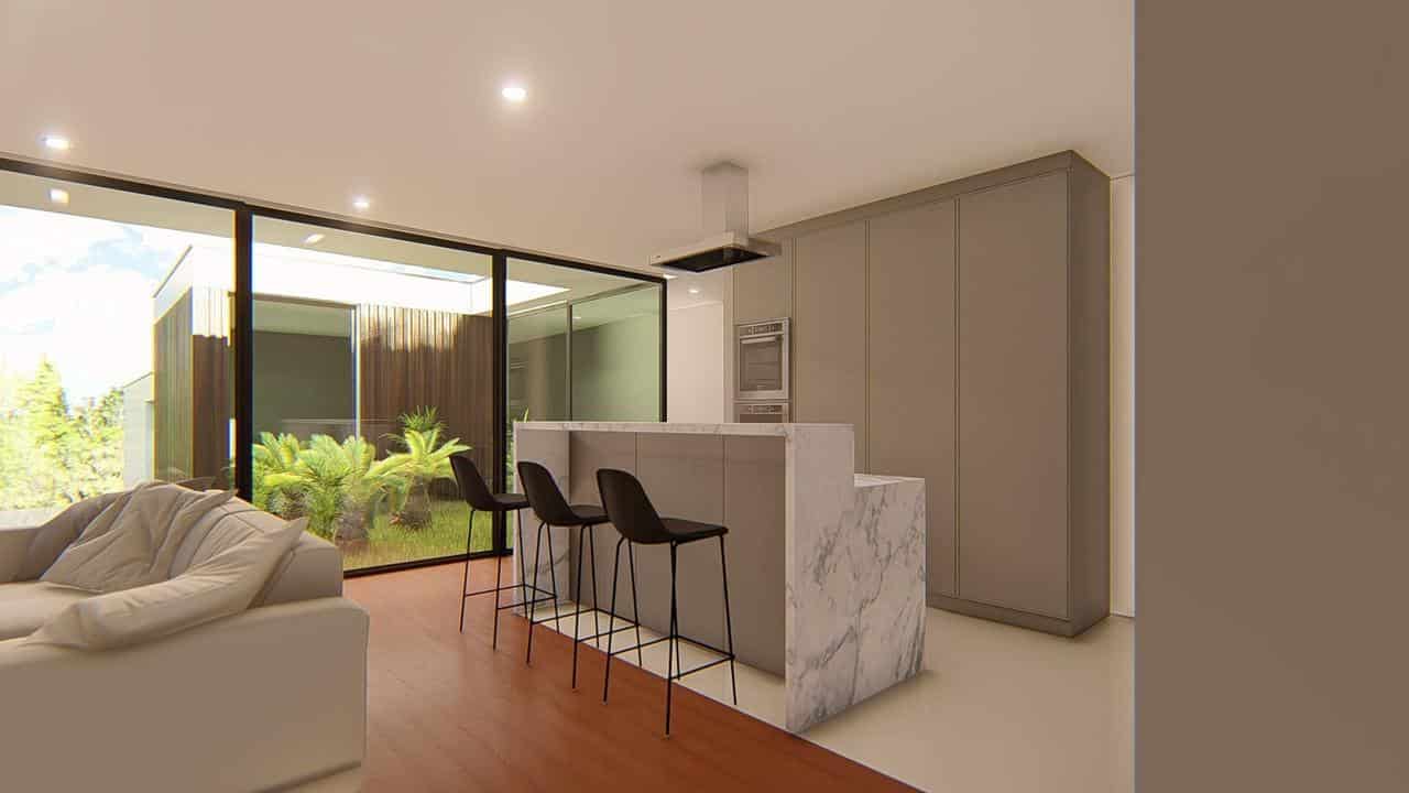 Design de interiores de cozinha, design de arquitetura de cozinha