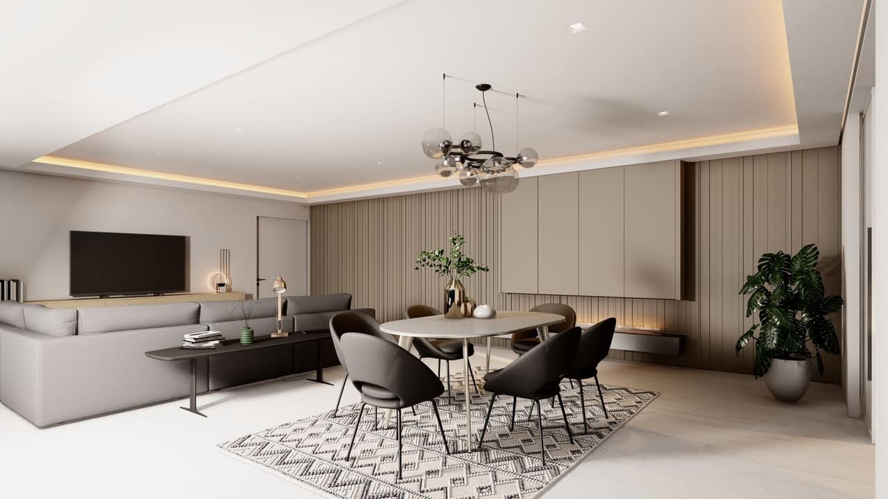 Design de sala de estar, Design de arquitetura de sala de estar, design de interiores de quarto